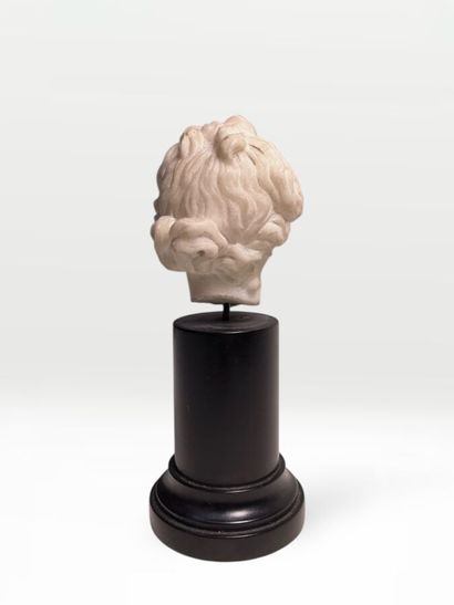 TETE DE JEUNE FEMME en marbre sculpté 
Tête...