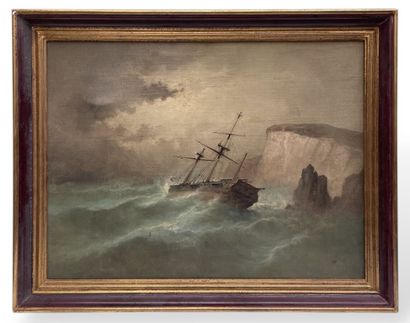 Théodore GUDIN (1802-1880)
Le naufrage 
Huile...