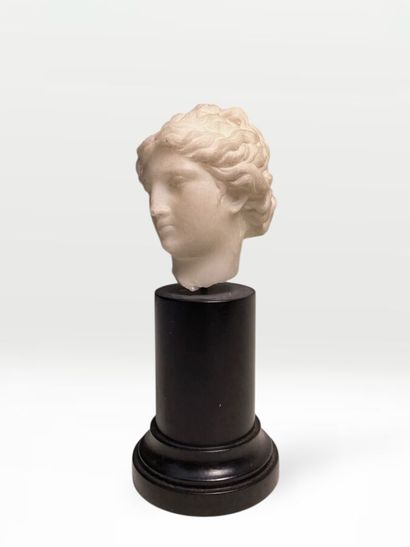 TETE DE JEUNE FEMME en marbre sculpté 
Tête...