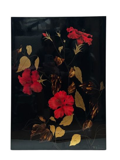 ÉCOLE FRANCAISE vers 1950,
Tiges d'hibiscus...