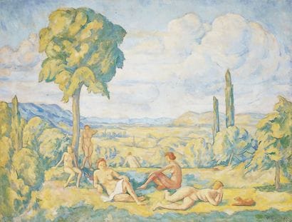 Ecole française vers 1930
BAIN DE SOLEIL...