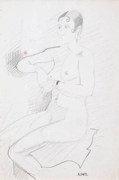André LHOTE - 1885-1962
MODÈLE NU ASSIS Dessin...