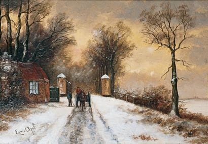 Louis APOL - 1850-1936
CHARRETTE SUR LE CHEMIN...