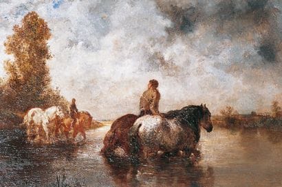 Jacques VEYRASSAT - 1828-1886
CHEVAUX TRAVERSANT...