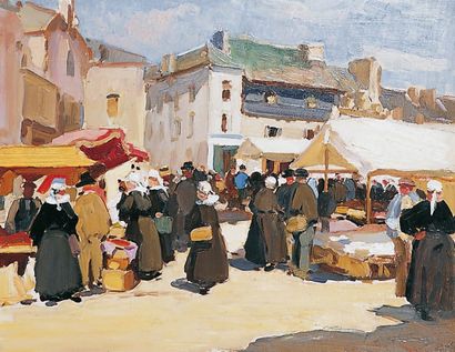 Henri BARNOIN - 1882-1935
MARCHÉ ANIMÉ EN...