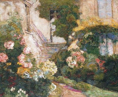 Victor CHARRETON - 1864-1936
JARDIN FLEURI...
