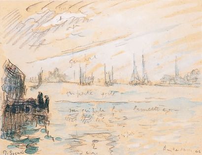 Paul SIGNAC - 1863-1935
LE PORT D'AMSTERDAM,...