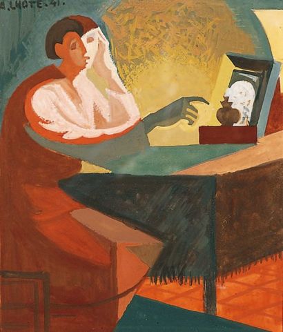 André LHOTE - 1885-1962
JEUNE FEMME PENSIVE,...