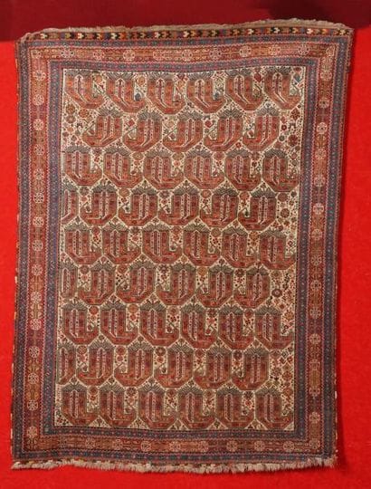 Ancien tapis KHAMSEH Quasgai de la fin du...