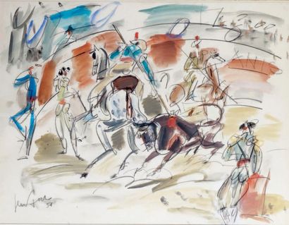 GEN-PAUL - 1895-1973
LA CORRIDA, 1954 Aquarelle...