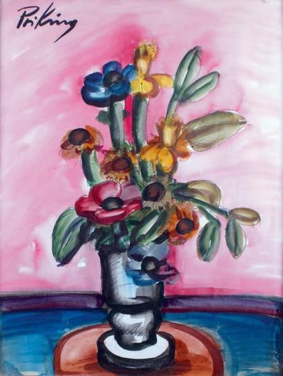 Franz PRIKING - 1929-1979
VASE DE FLEURS...