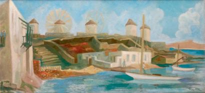 Yves ALIX - 1890-1956
LES MOULINS DE MYKONOS,...