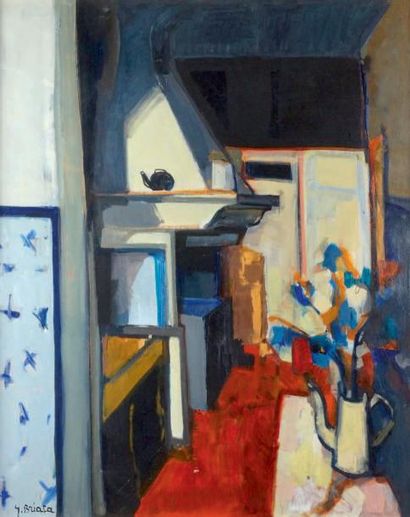 Georges BRIATA, né en 1933
LA CUISINE Huile...