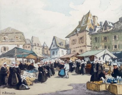 Henri BARNOIN - 1882-1940
SCÈNE DE MARCHÉ...
