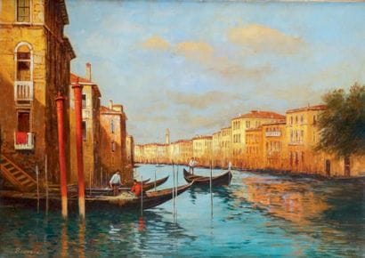 BOUVARD VENISE, LE GRAND CANAL Huile sur...