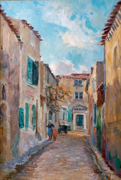 Edmond PETITJEAN - 1844-1925
RUE DE VILLAGE...