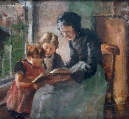 Fernand CORMON - 1845-1924
LA LEÇON DE LECTURE...