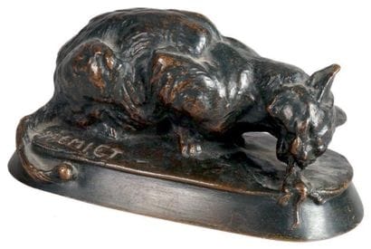 Emmanuel FREMIET - 1824-1910
CHATTE MANGEANT...