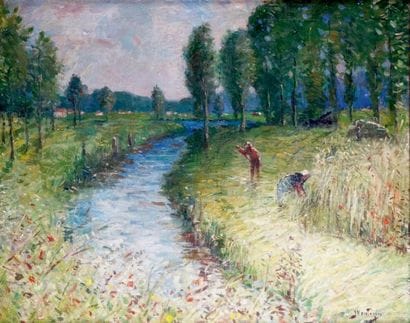 Pierre MONTEZIN - 1874-1946
LES FOINS Huile...