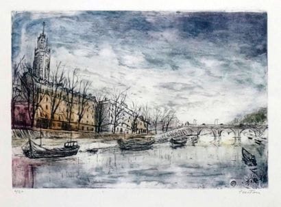Elie PESATORI (1923-2000)
Péniches sur la...