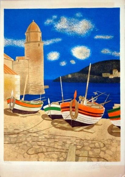 Yves GANNE (né en 1931)
Collioure. Lithographie...