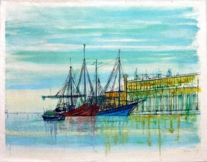Jean CARZOU (1907-2000)
Les bateaux. Procédé...