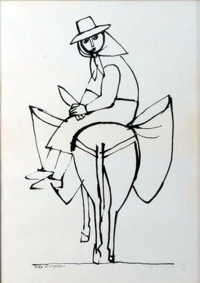 Oleg ZINGER (1910-1998)
Femme juchée sur...