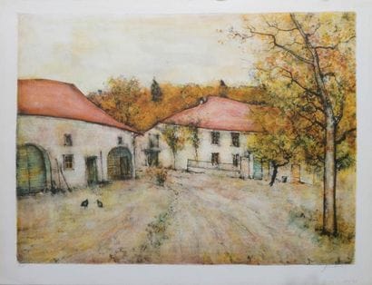 Bernard GANTNER (né en 1928)
La ferme. Lithographie...