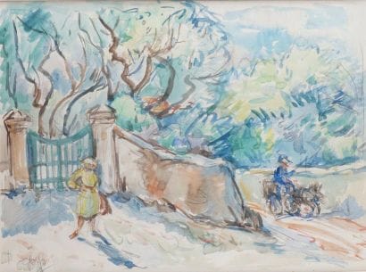 Paul PAQUEREAU - 1871-1950
LA CHARRETTE PRÈS...