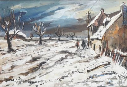 Robert LAVOINE - 1916-1999
PAYSAGE DE NEIGE...