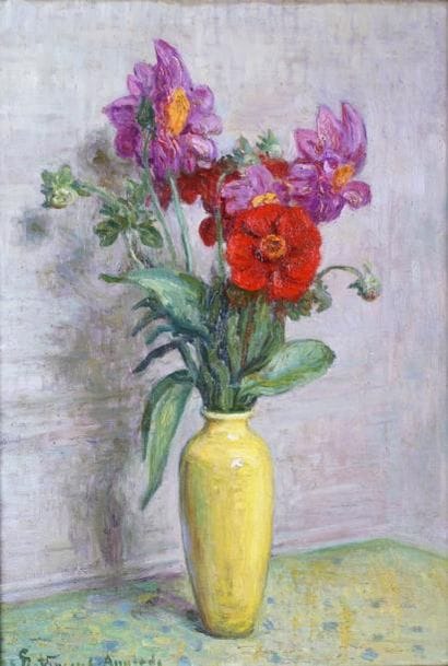 Henri VINCENT-ANGLADE - 1876-1956
VASE D'ANÉMONES,...