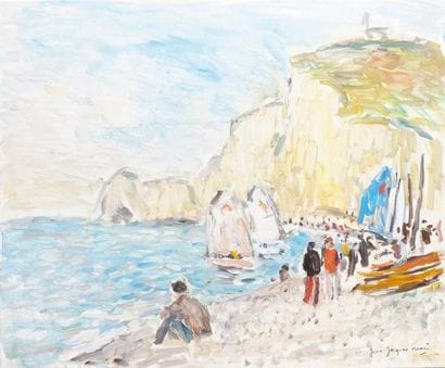 Jean-Jacques RENÉ, né en 1943
ÉTRETAT Huile...
