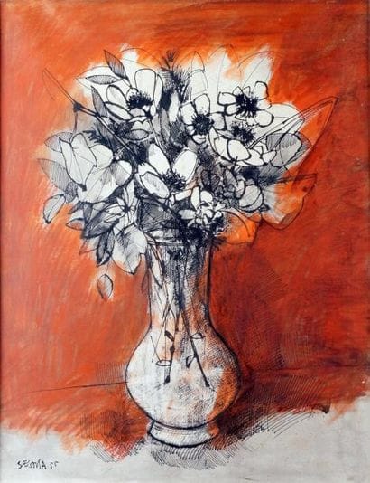 Andrès SEGOVIA - 1929-1996
VASE DE FLEURS,...