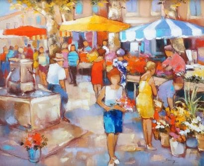 Christian BARON, né en 1948
LE MARCHÉ Huile...