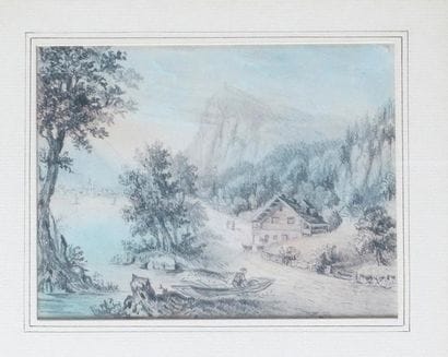 ÉCOLE SUISSE du XIXe siècle
LE LAC DE ZOUG...
