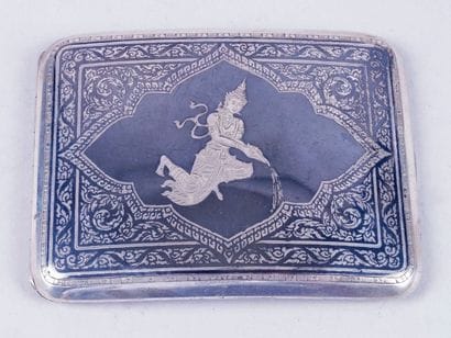 ÉTUI À CIGARETTES en argent niellé thaïlandais...