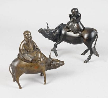 CHINE, XIXe siècle
DEUX BRÛLE-PARFUMS en...