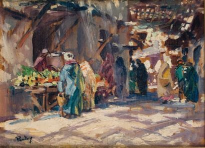 Henri PONTOY - 1888-1968
RUE ANIMÉE DANS...