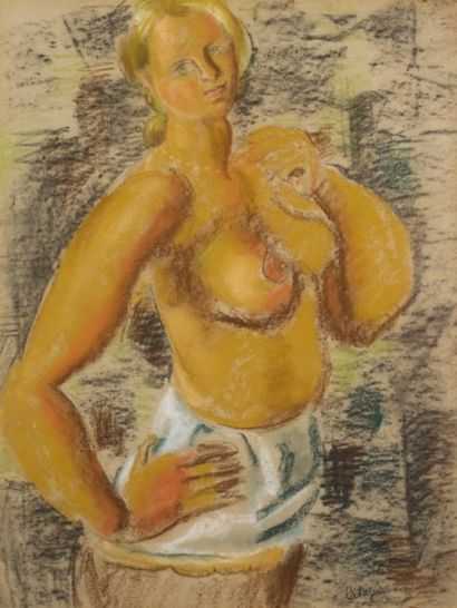 Louis LATAPIE - 1881-1972
NU EN BUSTE Pastel...