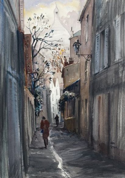 PASSANTE DANS UNE PETITE RUE À MONTMARTRE...