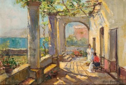 Merio AMEGLIO - 1897-1970
TERRASSE SURPLOMBANT...