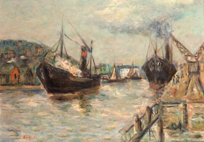 Alain CAPISI, né en 1923
BATEAUX DANS LE...