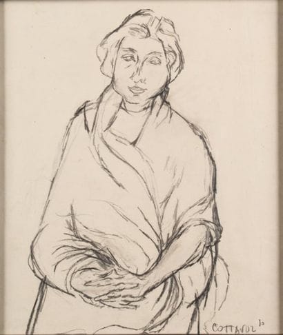 André COTTAVOZ, né en 1922
FEMME ASSISE LES...
