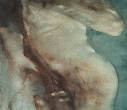 Luis CABALLERO - 1943-1995
NU Aquarelle signée...