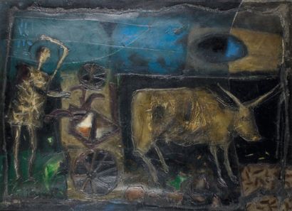 James COIGNARD, né en 1925
PAYSAN ATTELANT...