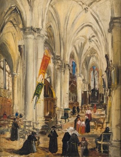 Édouard DUFEU - 1840-1900
INTÉRIEUR D'ÉGLISE...