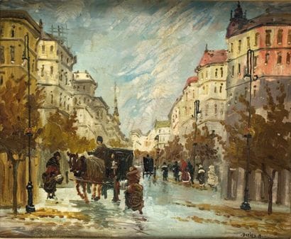 Antal BERKES - 1874-1938
FIACRES DANS LES...