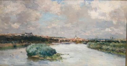 Albert LEBOURG - 1849-1928
VILLAGE AU BORD...