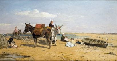 William LUKER - 1828-1905
ARRIVÉE À DOS D'ÂNES...