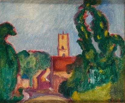 Louis VALTAT - 1869-1952
VUE DU VILLAGE ET...